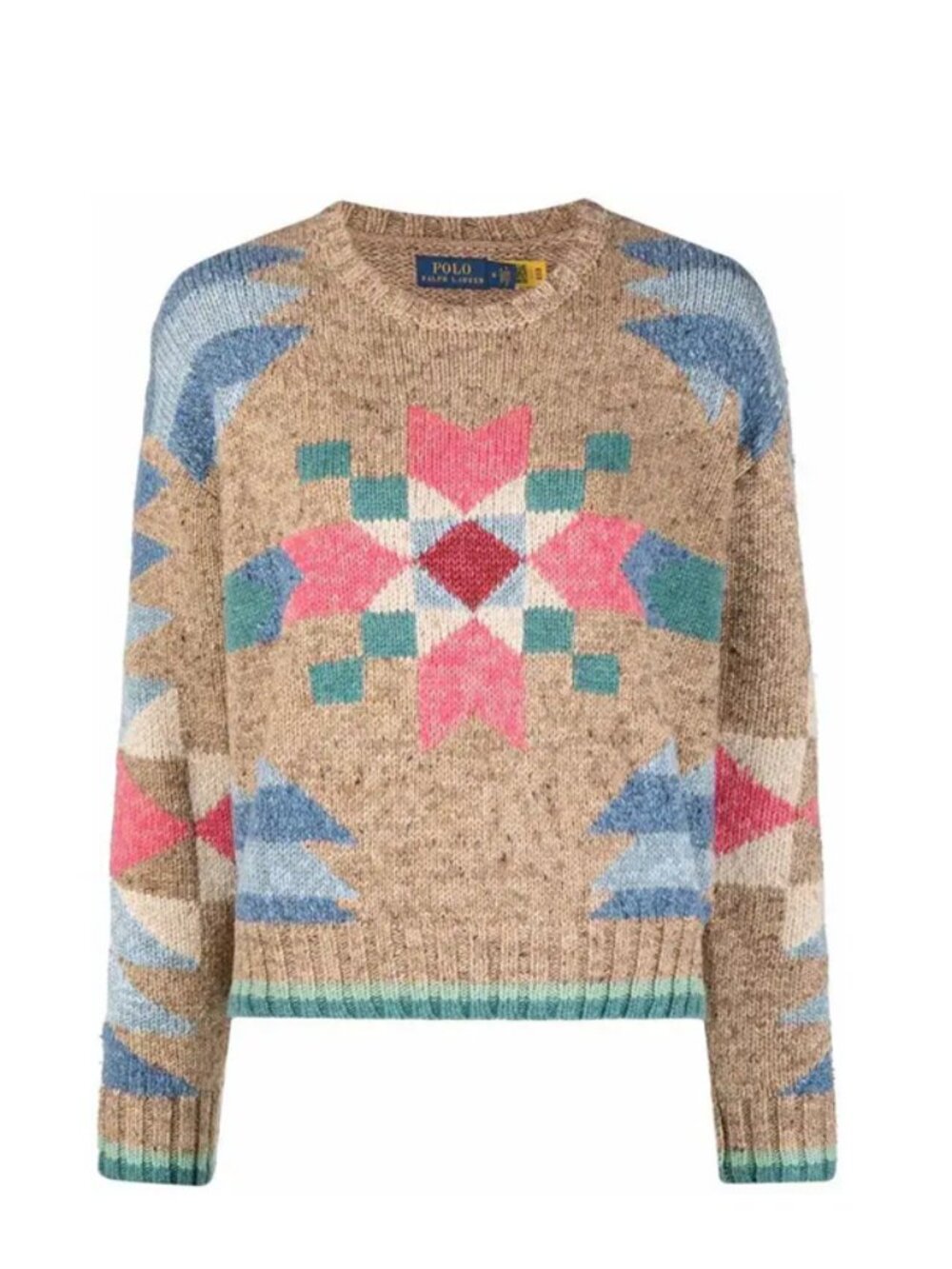 Polo Ralph Lauren Southwestern Geometric Pattern Intarsia Knit Jumper Small
